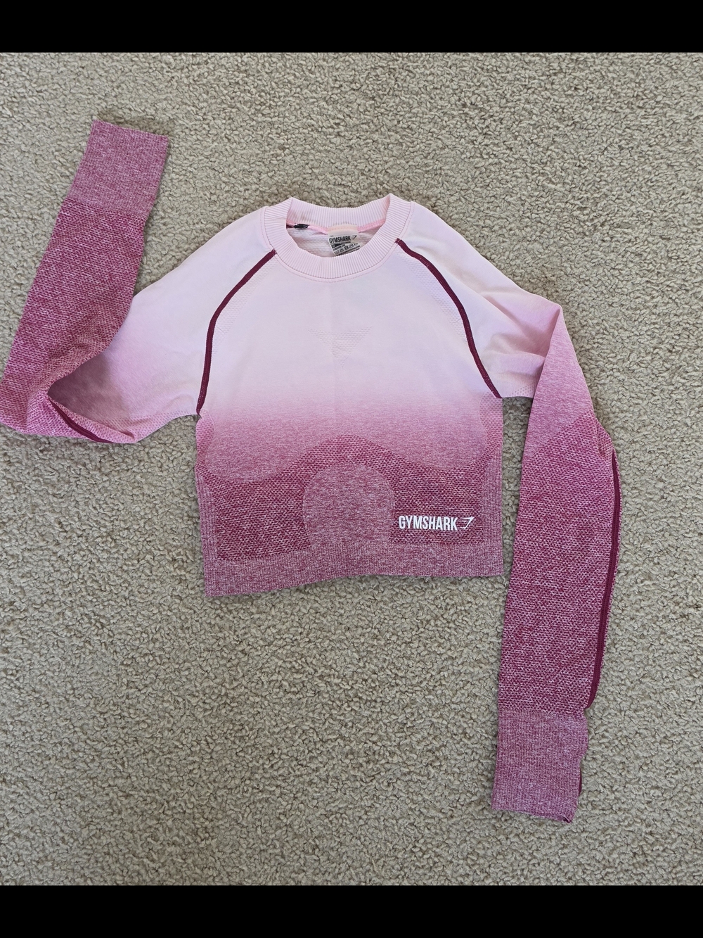 Gymshark Pink Ombre Seamless Crop Long Sleeve Top